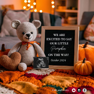 Convites Anunciamento de Gravidez Quente e Cozy Queda