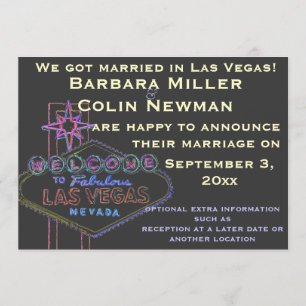 Convites Anunciando nosso casamento em Las Vegas