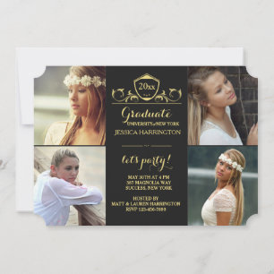 Convites Anúncio/Convite de Foto do Formando Regal 4