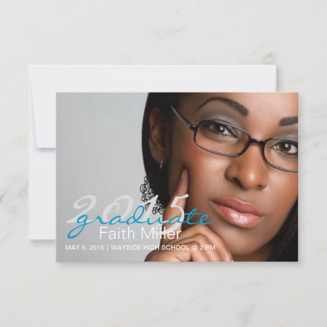 Convites Anúncio/Convite de Graduação| formando|azul (Frente)