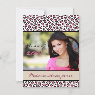 Convites Anúncio/Convite para Formando na moda - Leopardo