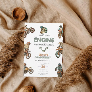 Convites Any age Dirt bike boy birthday