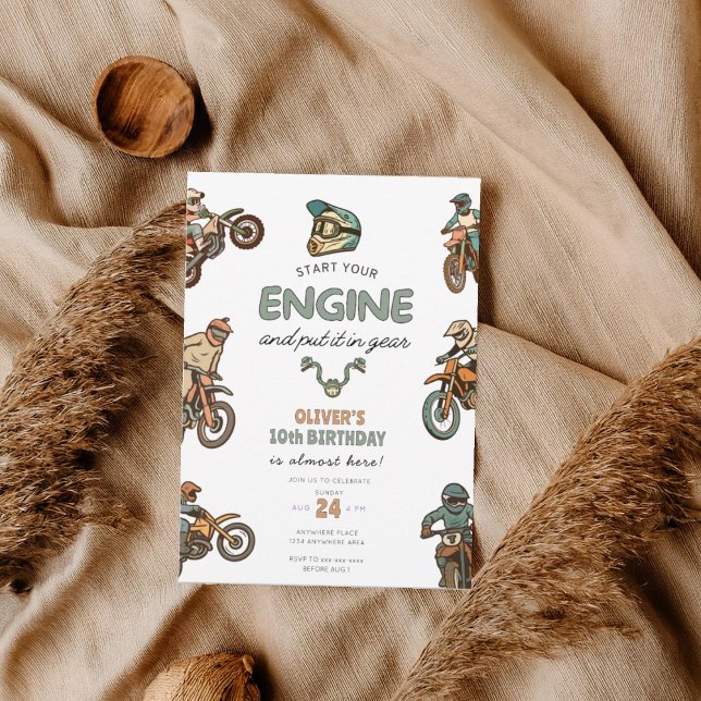 Convites Any age Dirt bike boy birthday (Criador carregado)