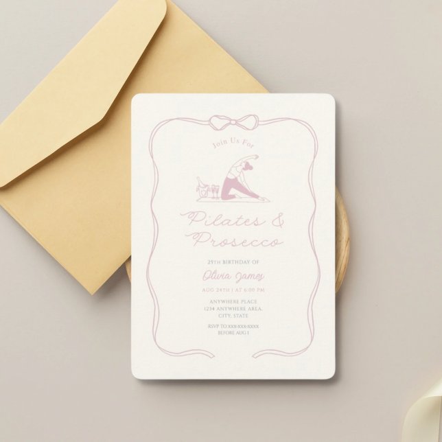 Convites Any age pilates and prosecco birthday (Criador carregado)