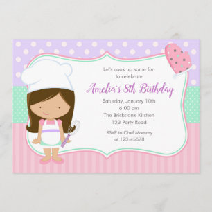 Convites ao Aniversário de criança (Cozinhar Chef 