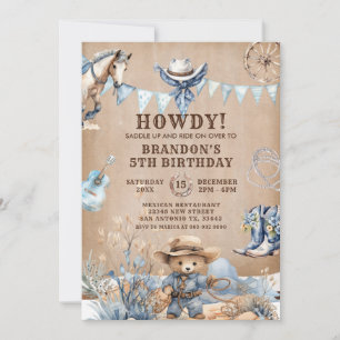 Convites ao Aniversário de criança Rodeio de Cowbo