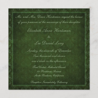 Convites ao Casamento tema damasco Hunter Green Vi