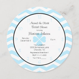 Convites Ao redor do Chá de panela de relógio em azul