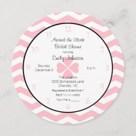 Convites Ao redor do Chá de panela de Relógio em Rosa