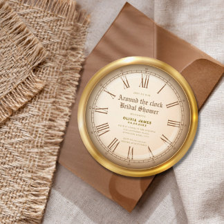 Convites Ao redor do chá de panela do relógio
