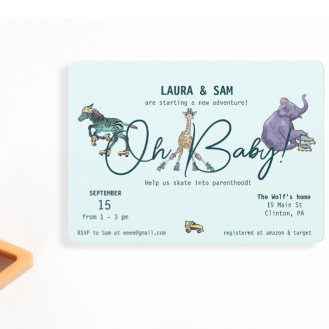 Convites ao skate para chá de fraldas (Criador carregado)