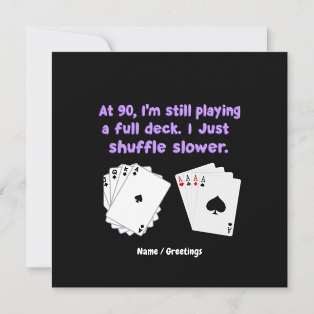 Convites Aos 90 Anos Ainda Estou Jogando Com Um Baralho Com (Frente)