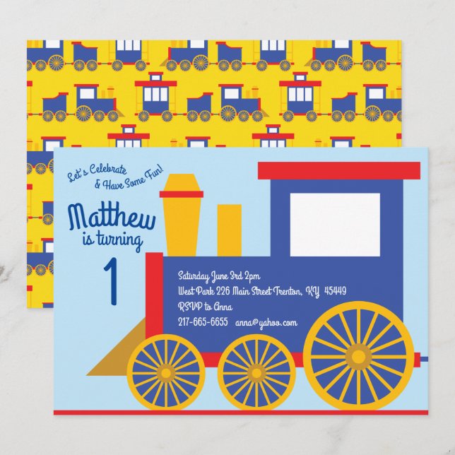 Convites aos primeiros aniversarios do comboio (Frente/Verso)