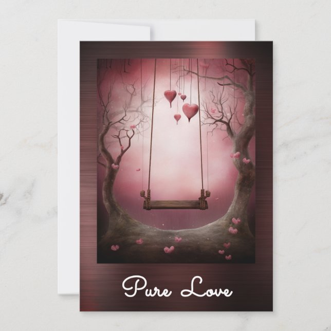 Convites *~* AP51 Namorados Romântico de Corações Swing Ser (Frente)