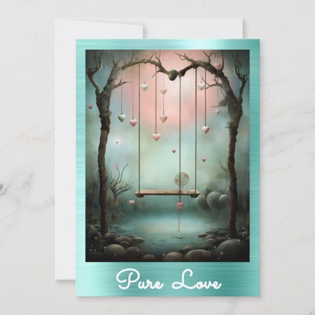 Convites *~* AP51 Namorados Romântico de Corações Swing Ser (Frente)