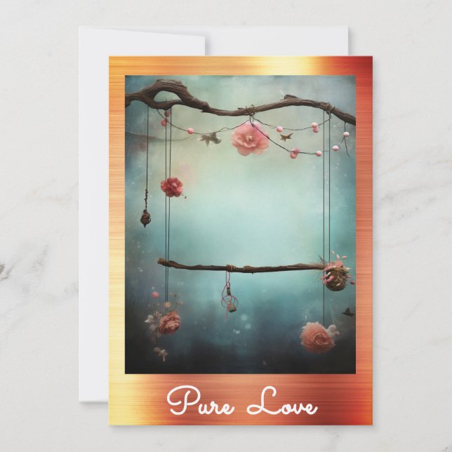 Convites *~* AP51 Namorados Romântico de Corações Swing Ser (Frente)