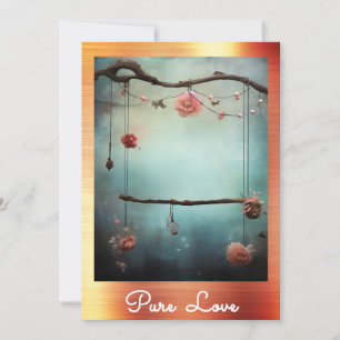 Convites *~* AP51 Namorados Romântico de Corações Swing Ser