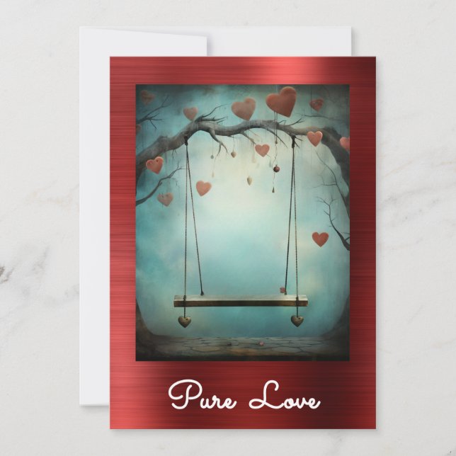 Convites *~* AP51 Namorados Romântico Swing Hearts Serene 9 (Frente)