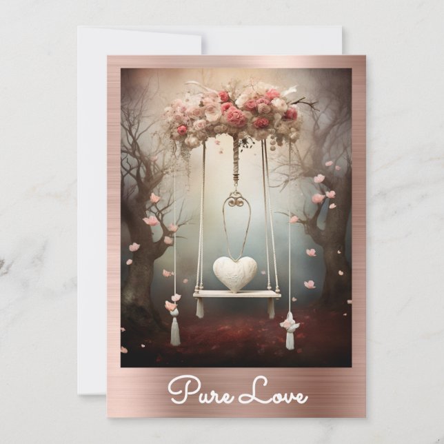 Convites *~* AP51 Sereno de Namorados Romântico de Corações (Frente)