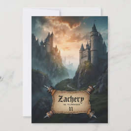 Convites *~* AP88 Fantasy Castles Medieval Birthday