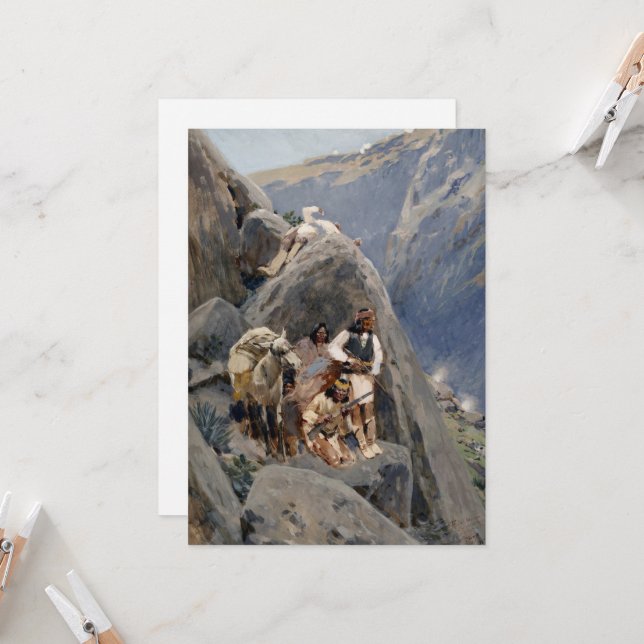 Convites Apache Warriors: Escorregada pela Cavalaria Americ (Frente/Verso In Situ)