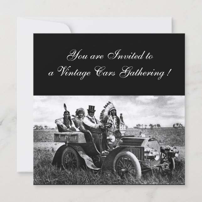 Convites APACHES E GERONIMO CONDUZINDO UM CARRO A MOTOR,cha (Frente)