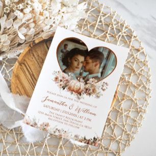 Convites Apaixonado Floral Pumpkin Ouvir Foto Casamento