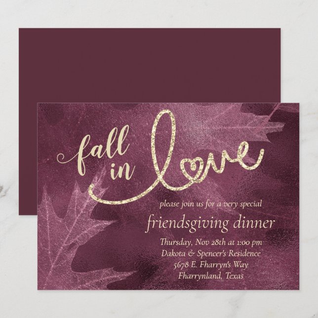 Convites Apaixonado pelo outono | Ação de amizade com amora (Frente/Verso)