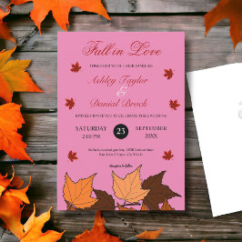 Convites Apaixonado por Casamento outono Elegante de Folhas
