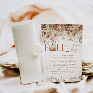 Convites Apaixonado por Chá de fraldas Russo de Flor Selvag