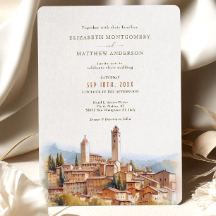 Convites Apaixonado por San Gimignano Itália Casamento