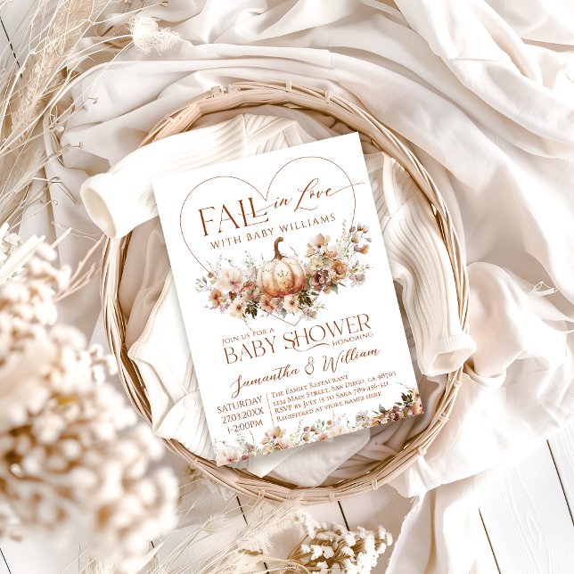 Convites Apaixonado Pumpkin Chá de fraldas de flor selvagem (Criador carregado)