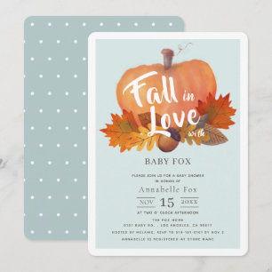 Convites Apaixonado Pumpkin Fall deixa Chá de fraldas azul