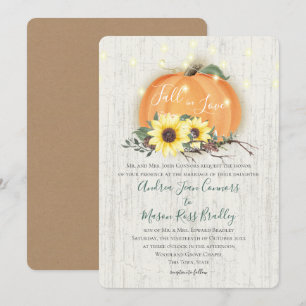 Convites Apaixonado Pumpkin Sunflower & Lights Casamento
