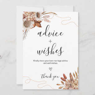 Convites Apaixonados Boho Advice and Wish Wedcard