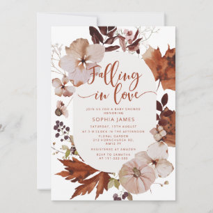 Convites Apaixonando o chá de fraldas de abóbora