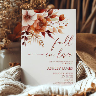 Convites Apaixonar O Chá de panela Floral Rusty Burgundy