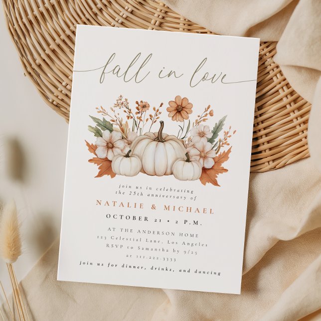 Convites Apaixonar-se Boho Pumpkin Casamento Aniversário (Criador carregado)
