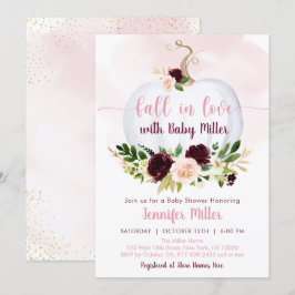 Convites Apaixonar-Se Chá de fraldas De Borgonha Rosa-Rosa-