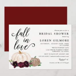 Convites Apaixonar-Se Chá de panela Burgundy Boho Pumpkin