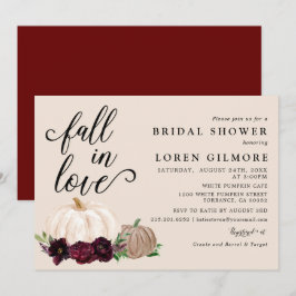 Convites Apaixonar-Se Chá de panela Burgundy Boho Pumpkin