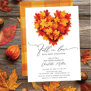 Convites Apaixonar-Se Por Chá de fraldas Cardíaco Folha De