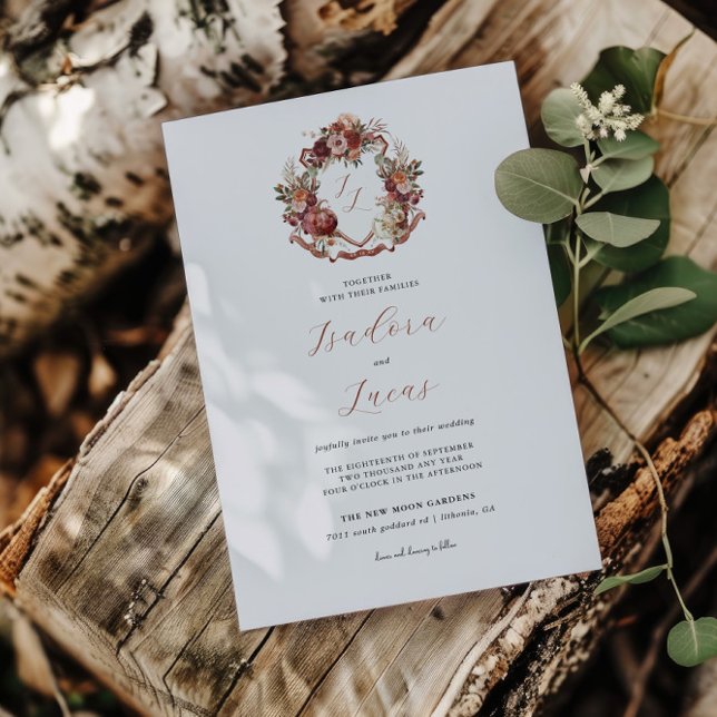 Convites Apaixone-se | Crista de Casamento de Flores de Out (Criador carregado)