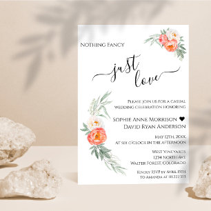 Convites Apenas Amor Caligrafia Casamento Floral De Aquarel