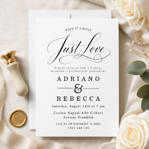 Convites Apenas Amor Casamento Minimalista Moderno