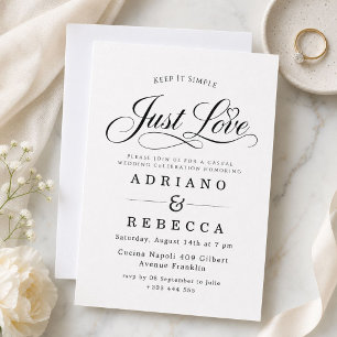 Convites Apenas Amor Casamento Minimalista Moderno