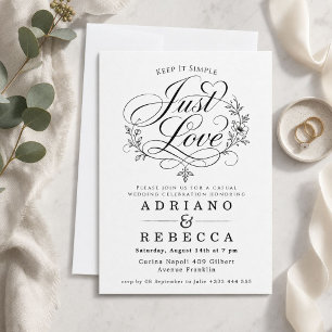 Convites Apenas Amor Casamento Minimalista Moderno