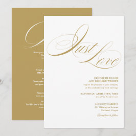 Convites Apenas Amor Chic Dourado Tudo Em Uma Noiva
