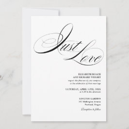Convites Apenas Amor Código QR Elegante Preto e Branco Casa