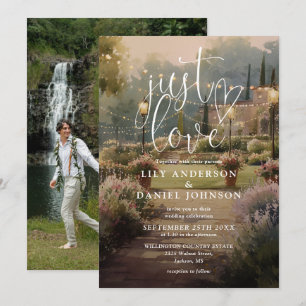 Convites Apenas Amor Elegante Casamento de Campo Rústico no
